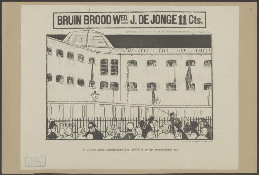 Spectators before the gate of a prison in Amsterdam