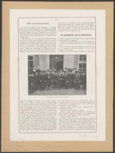 Group portrait of dignitaries at the opening of the Penal Museum in Amsterdam