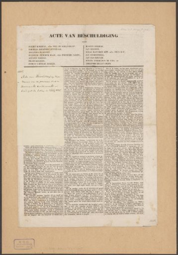 Indictment against fourteen men for their involvement in the Soeploods Uprising in Amsterdam