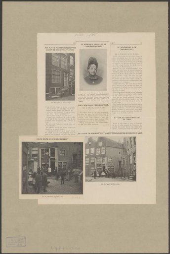 Houses in the Driekoningenstraat and Driehoekstraat in Amsterdam and portrait of widow Cerlijn
