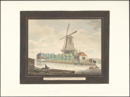 View of the Rasphuismolen near the penitentiary on the Kostverlorenvaart