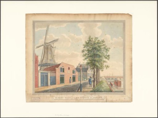 View of mill De Eendragt near the penitentiary on the Kostverlorenvaart