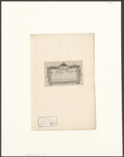 Business card of Johannes Christiaan Hespe