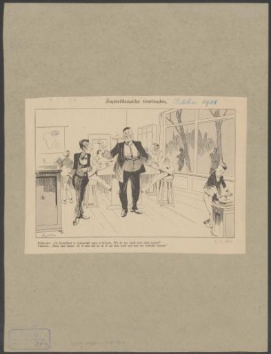 Master and servant in conversation in a printing office