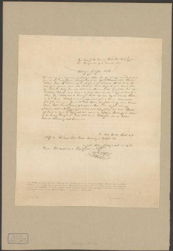 Facsimile of a Letter from Jan van Speyk to his Niece Mrs. De Dieu van Tongeren