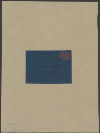Invitation to the unveiling of the memorial stone for Jan van Speijk, 20 October 1831
