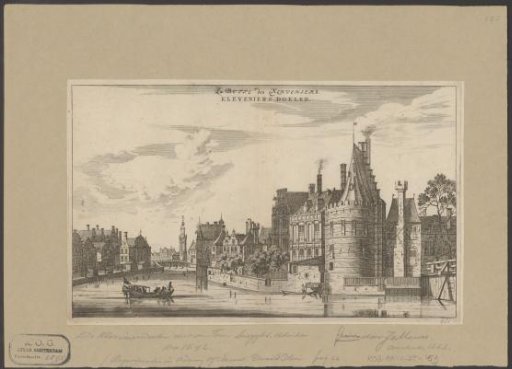 View of the Kloveniersdoelen in Amsterdam