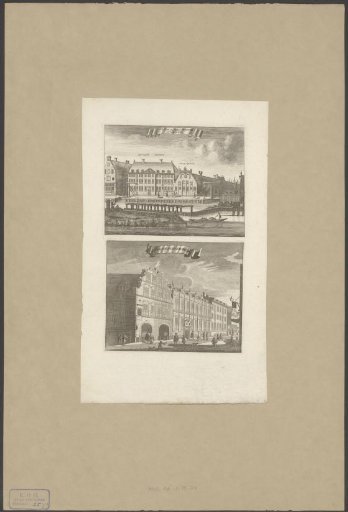 Views of the lines of the VOC and the Admiralty and the East India House in Amsterdam