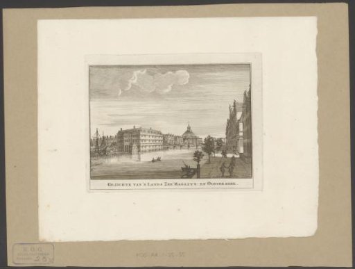 View of the State Naval Magazine and the Oosterkerk in Amsterdam