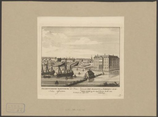 View of the 's Lands Zeemagazijn (Admiralty Magazine) and the Admiralty Yard at Amsterdam