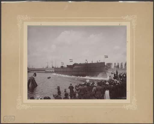 Launching of the armored ship Hr.Ms. Hertog Hendrik in Amsterdam