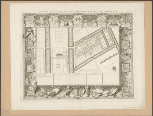 Map of civic district XXXV in Amsterdam, under the direction of Colonels Hendrik Stadlander, Jacob Elias, Cornelis Weyer Broek, Jacobus du Peyrou Jansz. and Gidion Victor