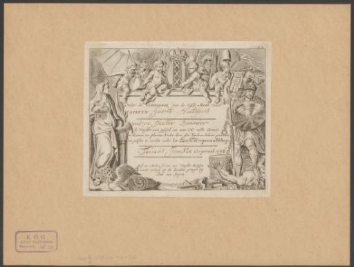 Civic Guard commission of Captain Gerrit Nutgens
