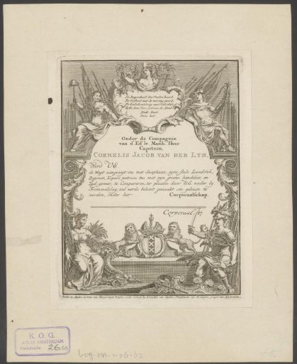 Civic guard letter of captain Cornelis Jacob van der Lyn