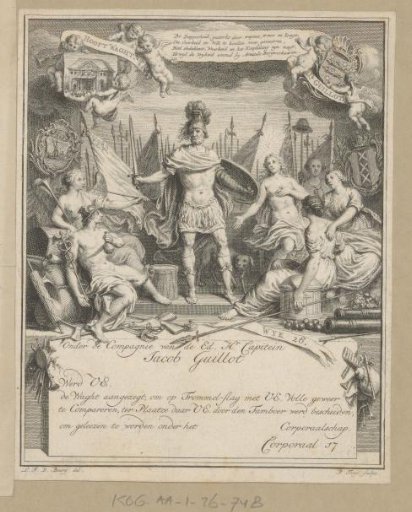 Civic guard letter by Captain Jacob Guillot