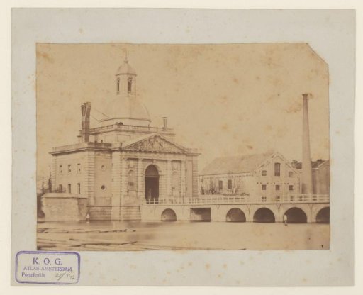 View of the Second Muiderpoort in Amsterdam, with the Garancine Factory to the Right