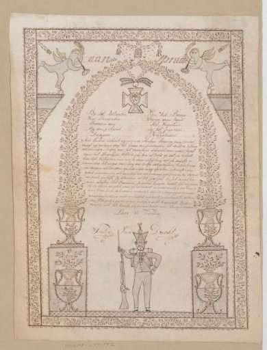 Memento of Pieter van Drecht upon receiving the Metal Cross