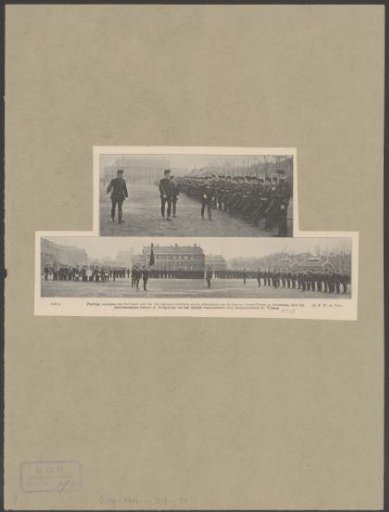 Inspection of the 7th Infantry Regiment on the drill field at the Oranje-Nassau Barracks in Amsterdam