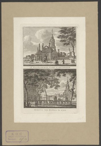 Two city views in Amsterdam with the Haarlemmerpoort