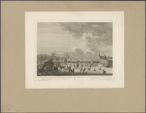 Ice skating on the Buitensingel near the Haarlemmerpoort in Amsterdam, ca. 1770