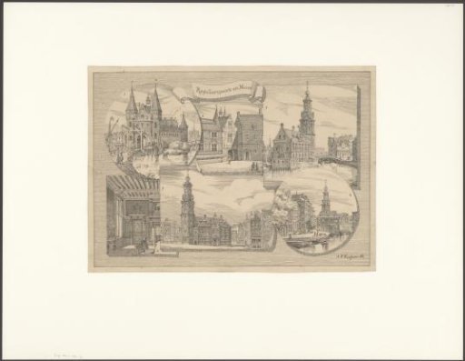 Views of the Munt Tower in Amsterdam in Different Centuries