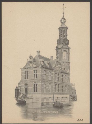 View of the Munttoren in Amsterdam