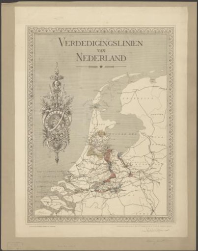 Map with the defensive lines of the Netherlands