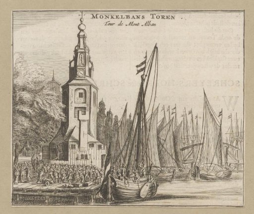 View of the Montelbaan Tower in Amsterdam
