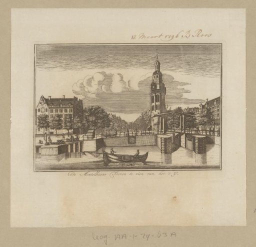 View of the Montelbaanstoren in Amsterdam