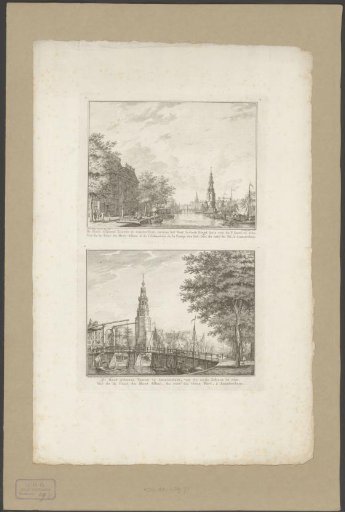 View of the Montelbaanstoren in Amsterdam from two sides