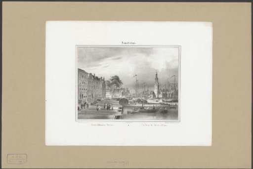 View of the Oude Kerk and Montelbaanstoren in Amsterdam