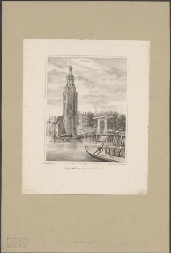 View of the Montelbaanstoren in Amsterdam