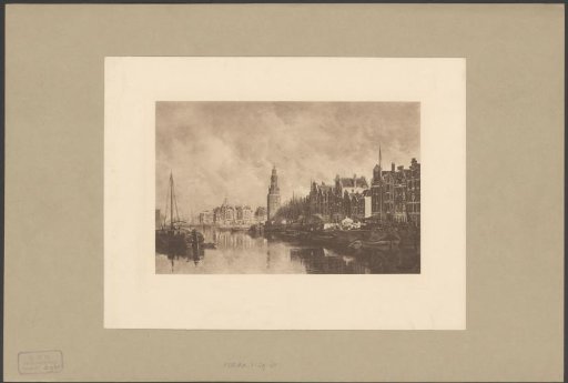 View of the Montelbaanstoren in Amsterdam