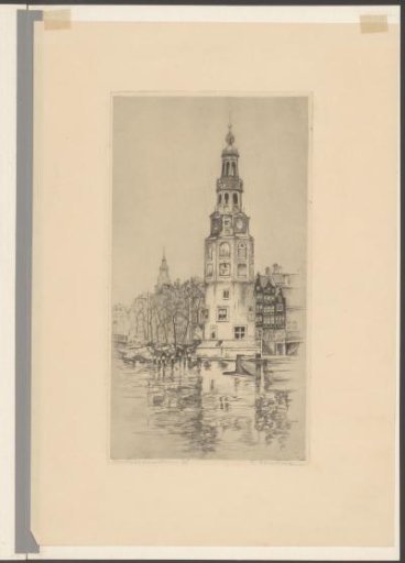 View of the Montelbaanstoren in Amsterdam