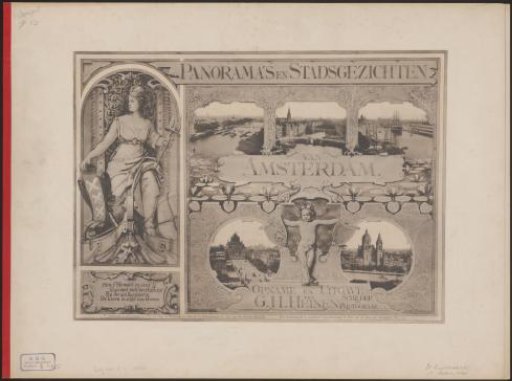 Cover for 25 photomechanical prints with panoramas of Amsterdam