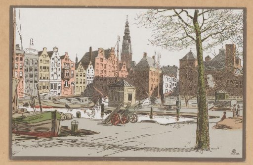 View of the Damrak and the Beurs van Berlage