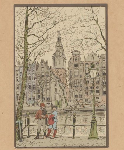 View of the Kloveniersburgwal with the Zuiderkerk tower