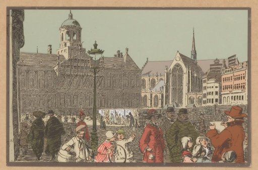 View of the Dam with the Royal Palace and the Nieuwe Kerk