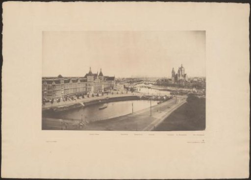 View of Amsterdam Central Station and the Basilica of Saint Nicholas from the Prins Hendrikkade