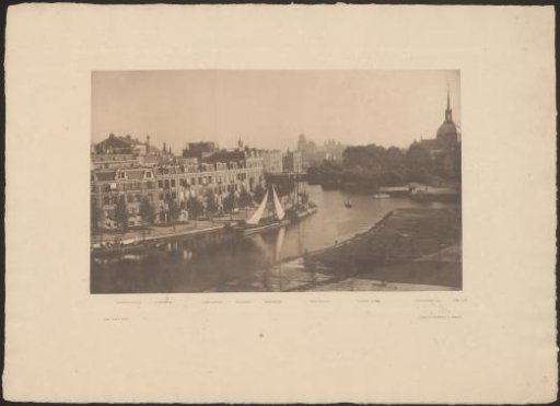 View from the Leidse Bosje over the Singelgracht to the Koepelkerk and the Rijksmuseum