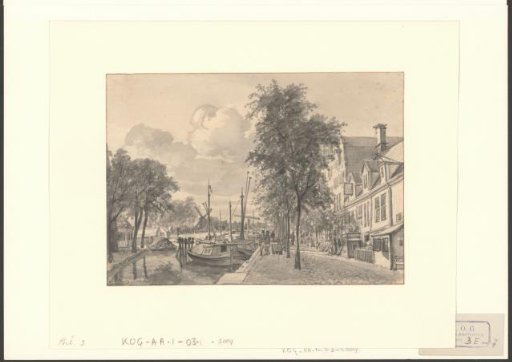 View of the Achtergracht with the Utrecht Ferry and the Ossenmarkt