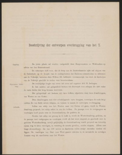 Description of the Proposed Bridge over the IJ