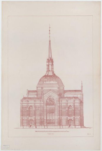 Side elevation of the Koepel Church in Amsterdam