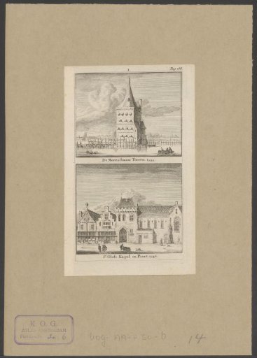 View of the Montelbaanstoren, Sint-Olofspoort and Sint-Olofskapel in Amsterdam
