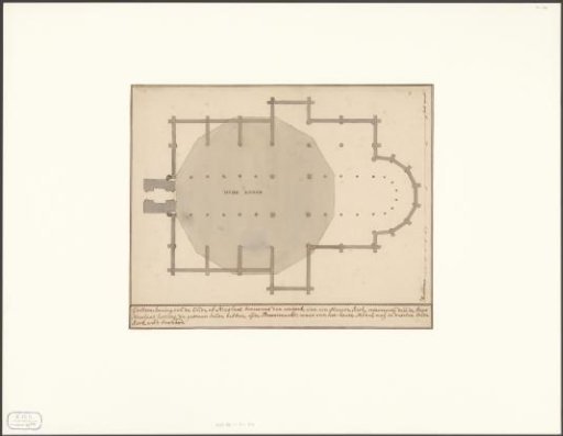 Plan of the Oude Kerk in Amsterdam with Outline for the Design of a Dome Church