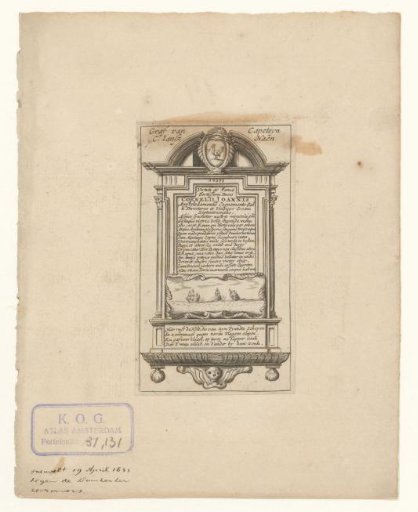 Tomb of Captain Cornelis Jansz de Haen, 1633