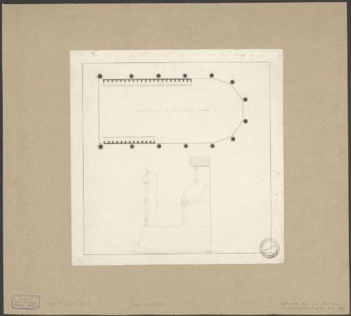 Plan and section of the choir stalls in the Oude Kerk in Amsterdam