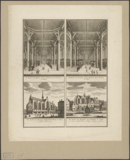 Two Interiors and Two Views of the Nieuwezijds Chapel in Amsterdam