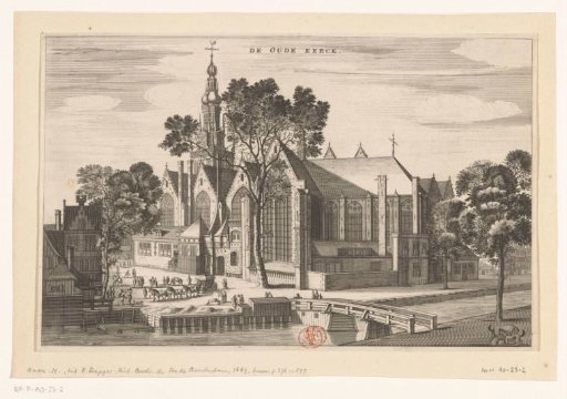 View of the Oude Kerk in Amsterdam