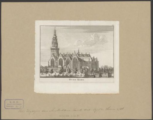 View of the Oude Kerk in Amsterdam from the Oudezijds Voorburgwal